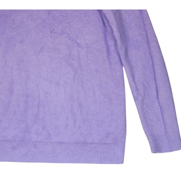 Chicos Tunic Sweater Womens 1 Medium Purple Fuzzy Soft Girl Romantic Boho - Picture 3 of 7